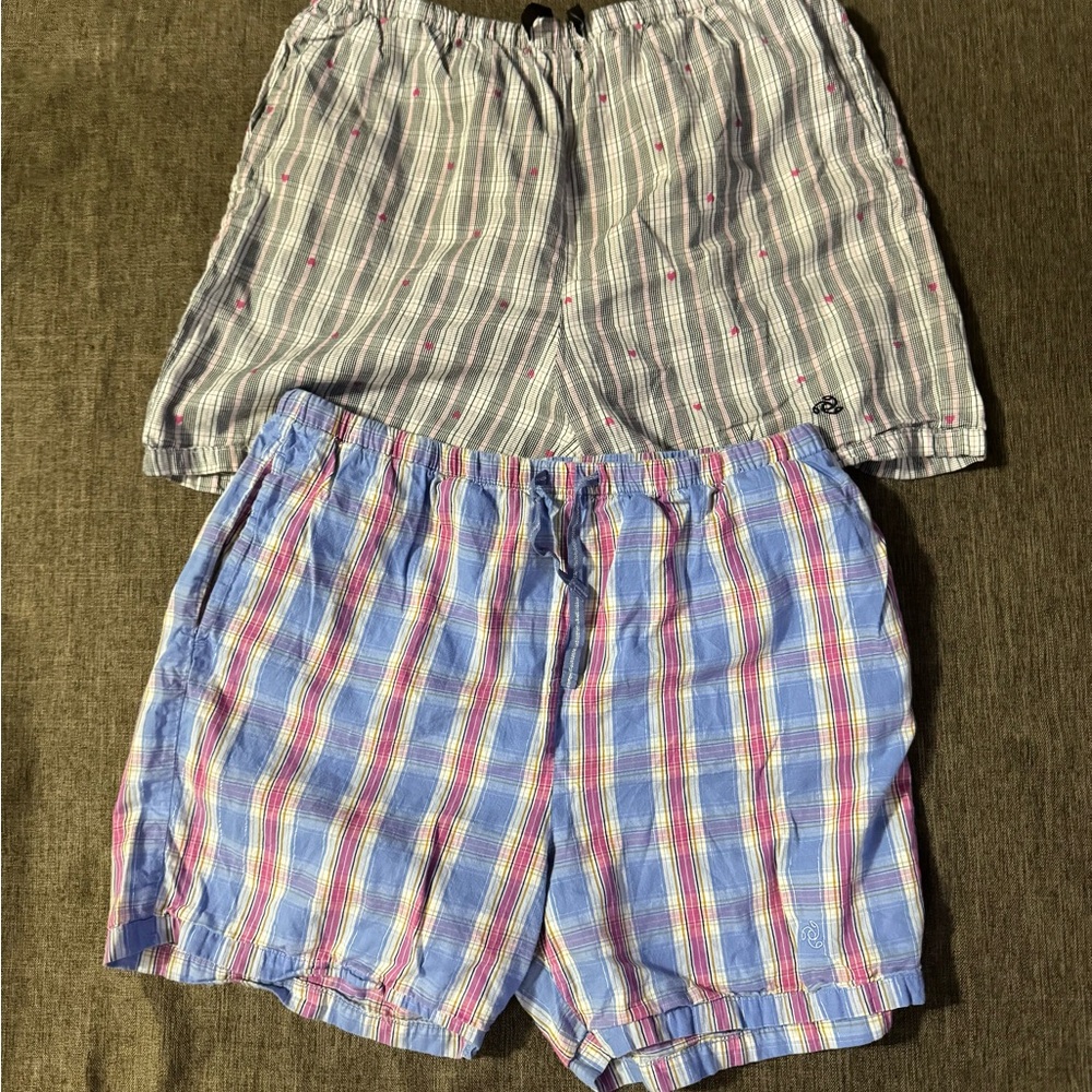 Jockey Women's Plaid Sleep Shorts Set in L Blue, Xl black & Pink with hearts